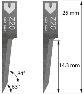 Zund Z20 Oscillating Blade, pointed - 14.3mm