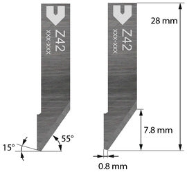 Zund Z42 Oscillating Blade, flat - 7.8mm
