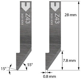 Zund Z43 Oscillating Blade, flat -7.8mm